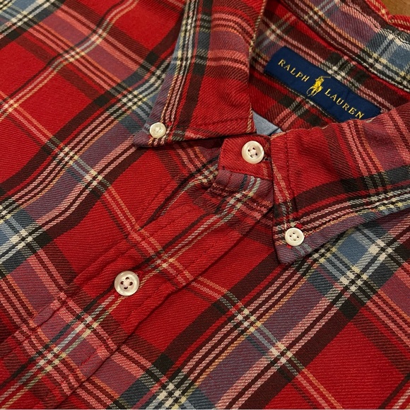 Ralph Lauren Men’s Classic Double Faced Plaid Flannel Button Down Shirt Large - Picture 4 of 16